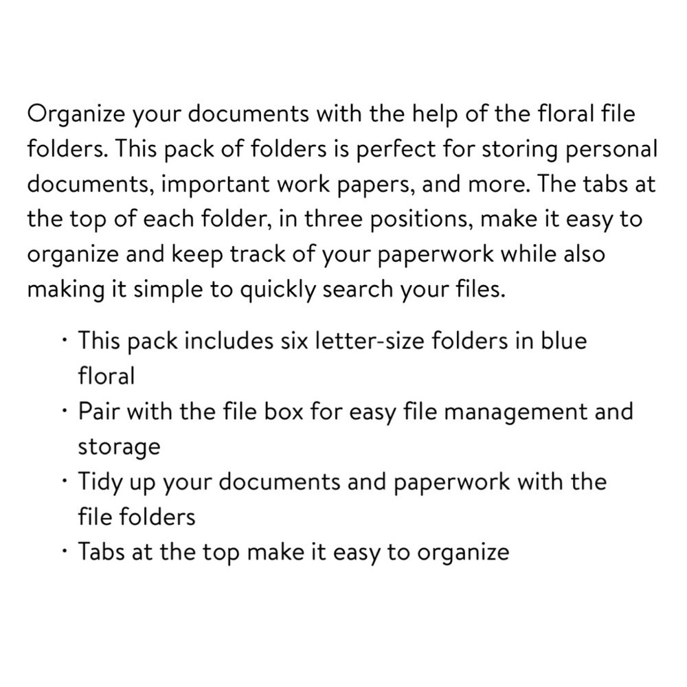 Pen+Gear Acrylic 3-Piece Organization Set & Floral File Folders, 6 Count Bundle - Picture 16 of 16